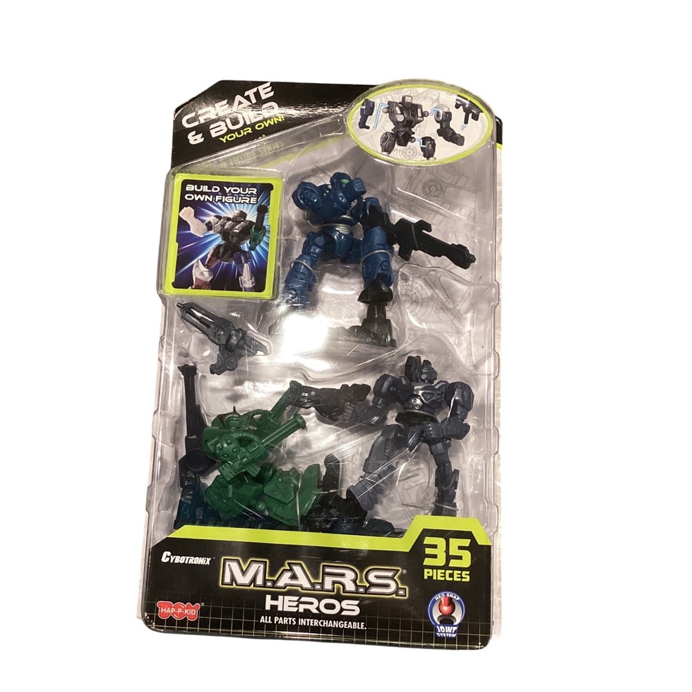 Hap-P-Kid Cybotronix MARS Heroes 35 Piece Create & Build Action Figure‎ Set New